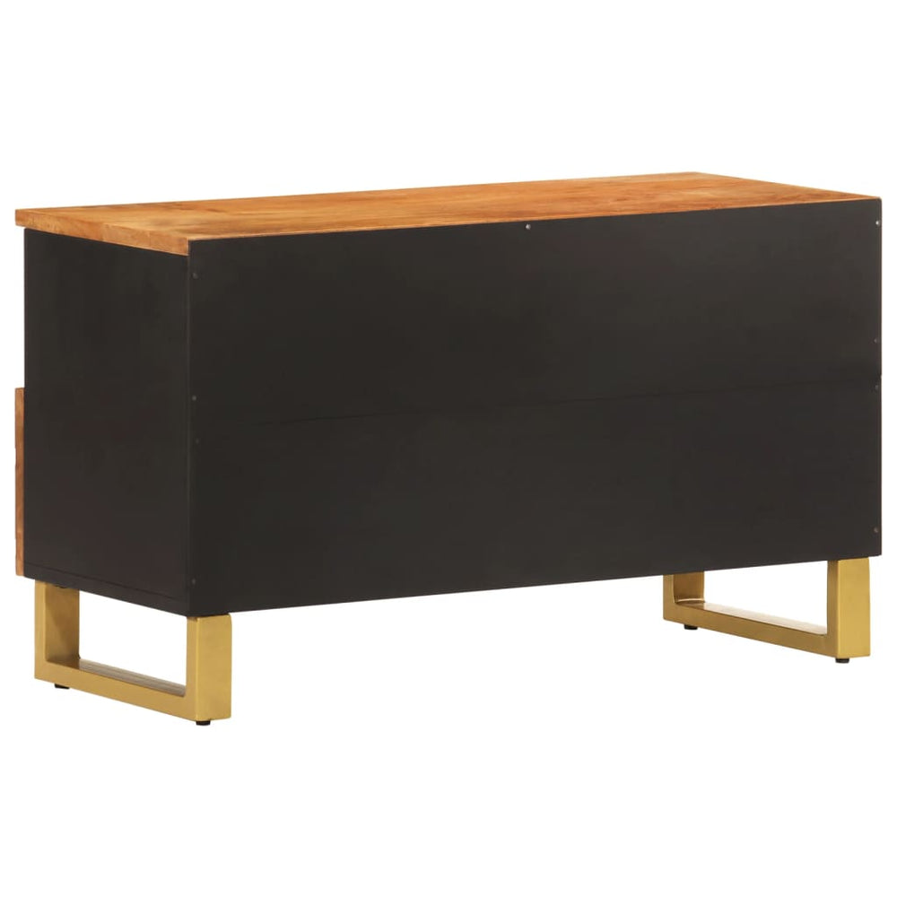 Tv-meubel 80x33,5x46 cm massief mangohout bruin en zwart MeubelReus