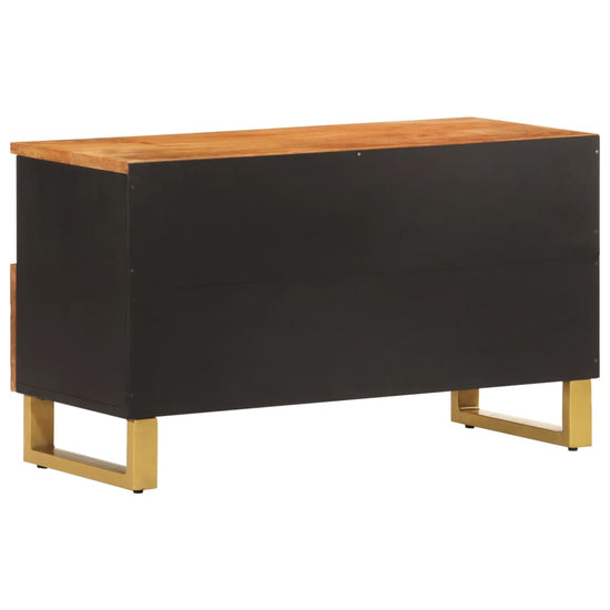 Tv-meubel 80x33,5x46 cm massief mangohout bruin en zwart MeubelReus