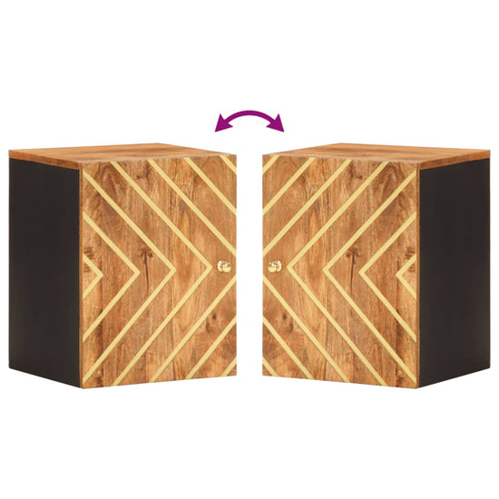 Wastafelkast massief mangohout bruin en zwart MeubelReus