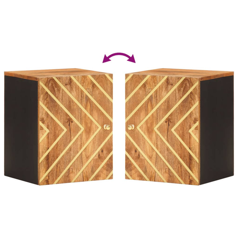 Wastafelkast massief mangohout bruin en zwart MeubelReus