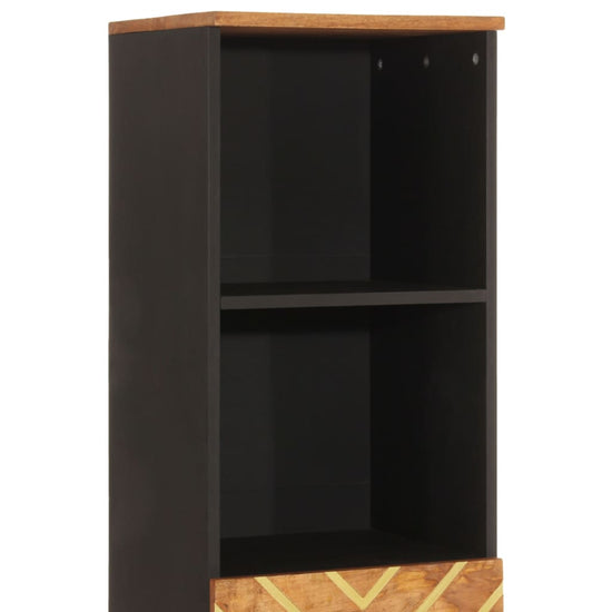 Badkamerkast 38x33,5x160 cm massief mangohout bruin en zwart MeubelReus