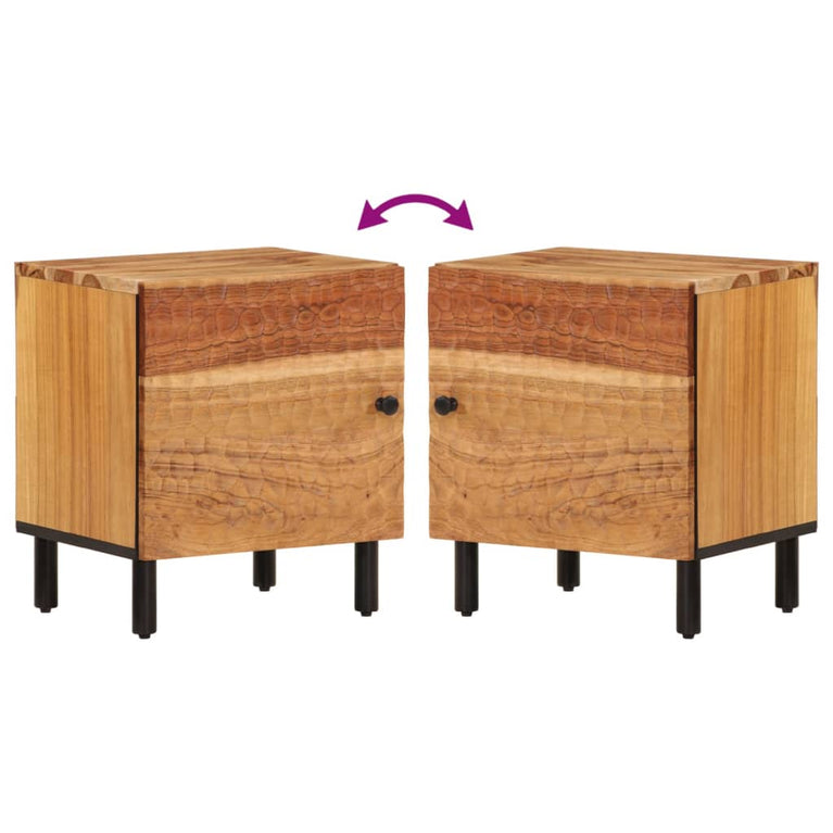 Nachtkastjes 2 st 40x33x46 cm massief acaciahout