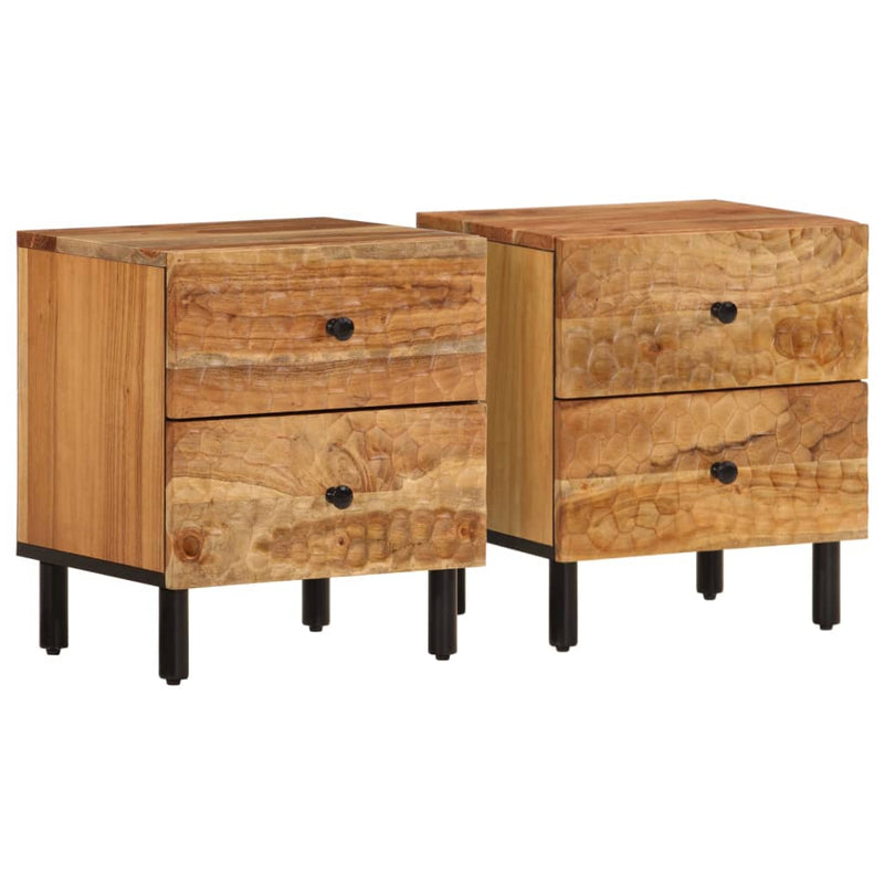 Nachtkastjes 2 st 40x33x46 cm massief acaciahout