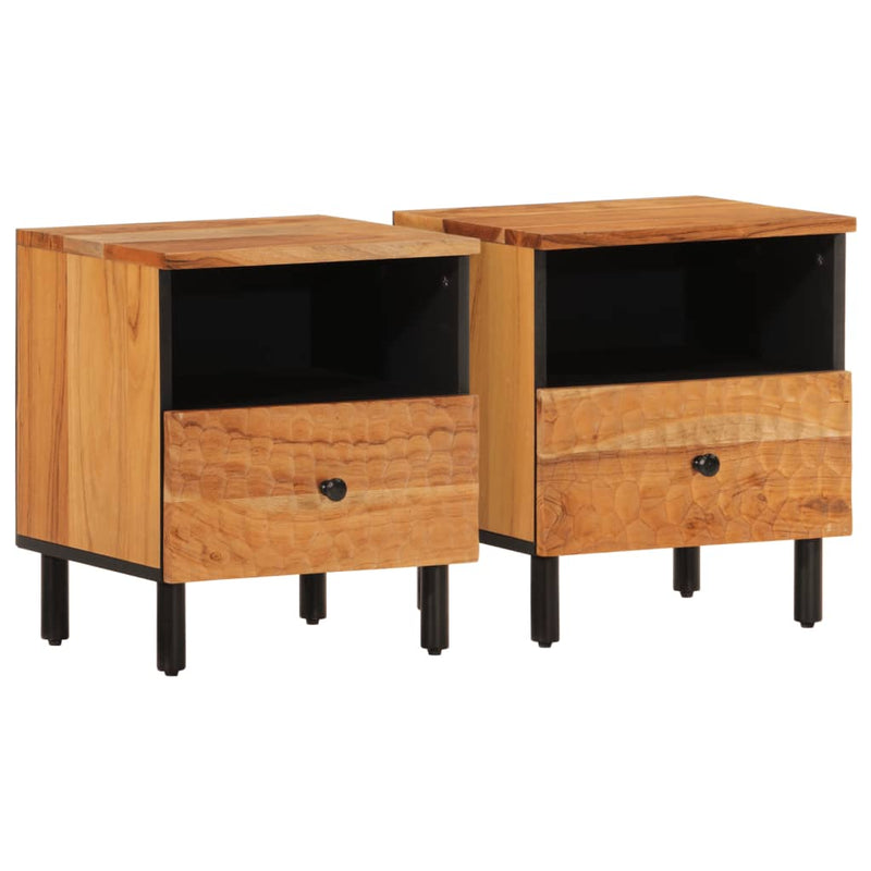 Nachtkastjes 2 st 40x33x46 cm massief acaciahout