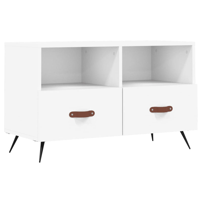 Tv-meubel 80x36x50 cm bewerkt hout wit MeubelReus