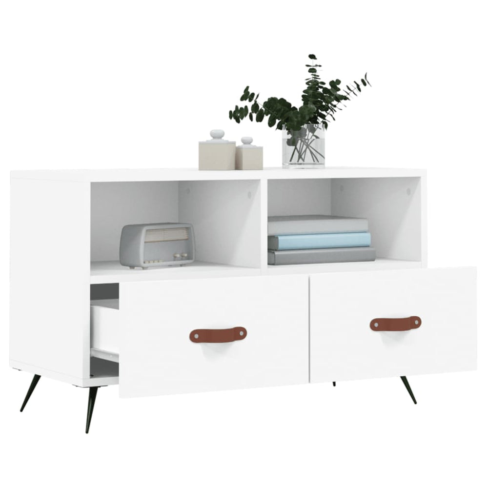 Tv-meubel 80x36x50 cm bewerkt hout wit MeubelReus