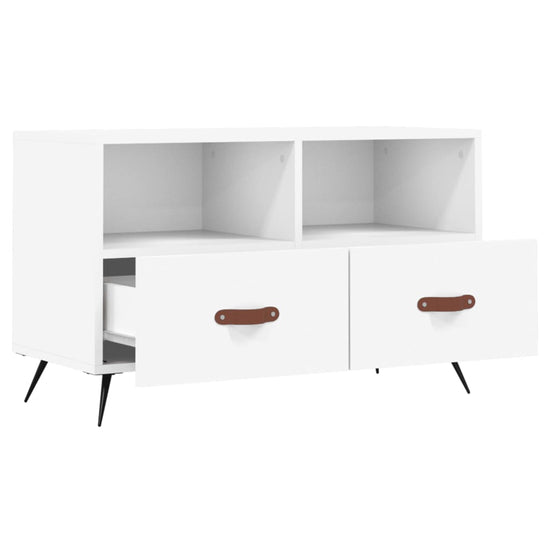 Tv-meubel 80x36x50 cm bewerkt hout wit MeubelReus