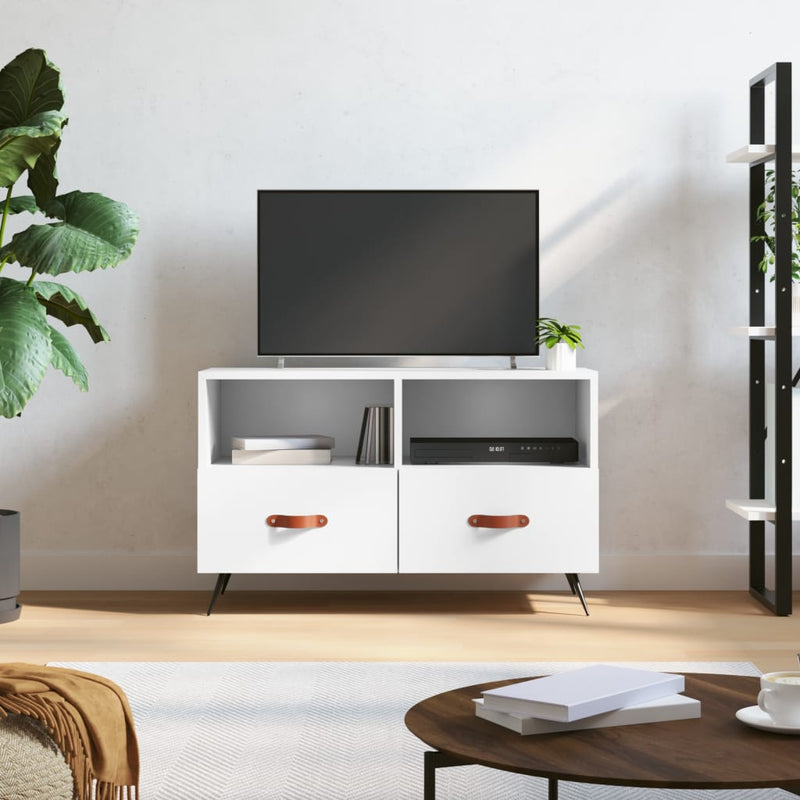 Tv-meubel 80x36x50 cm bewerkt hout wit MeubelReus
