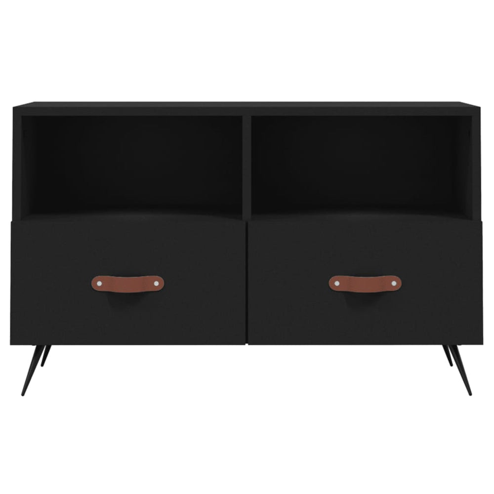 Tv-meubel 80x36x50 cm bewerkt hout zwart MeubelReus