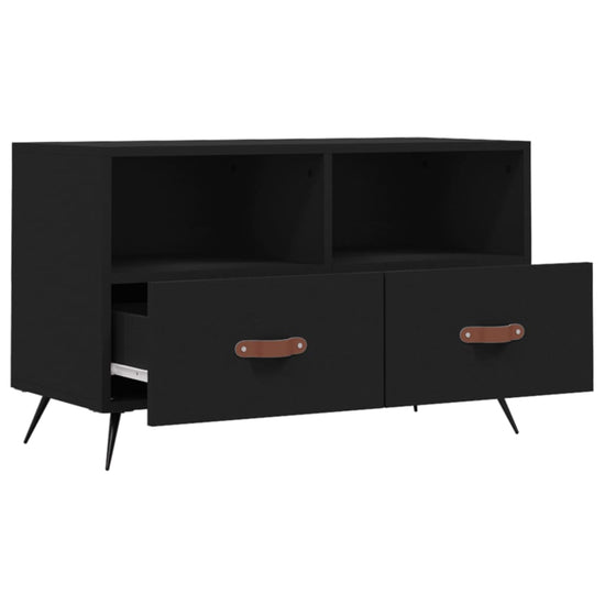 Tv-meubel 80x36x50 cm bewerkt hout zwart MeubelReus