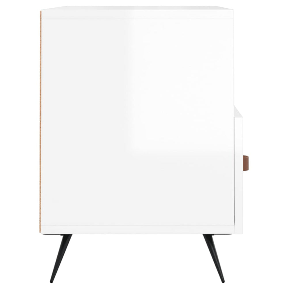 Tv-meubel 80x36x50 cm bewerkt hout hoogglans wit MeubelReus