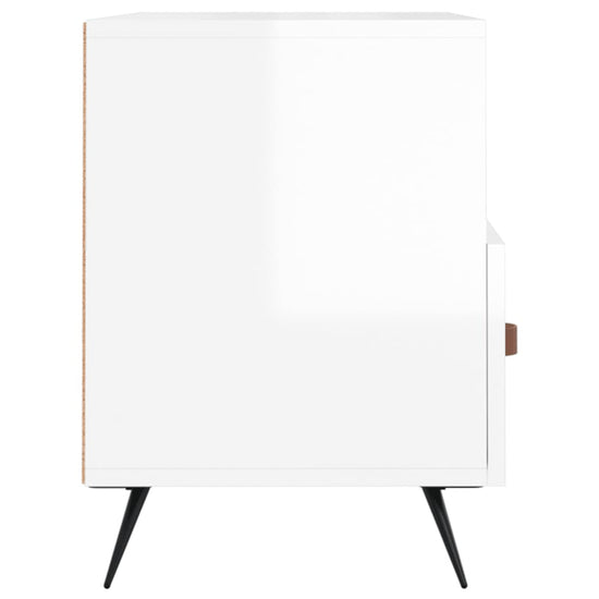 Tv-meubel 80x36x50 cm bewerkt hout hoogglans wit MeubelReus