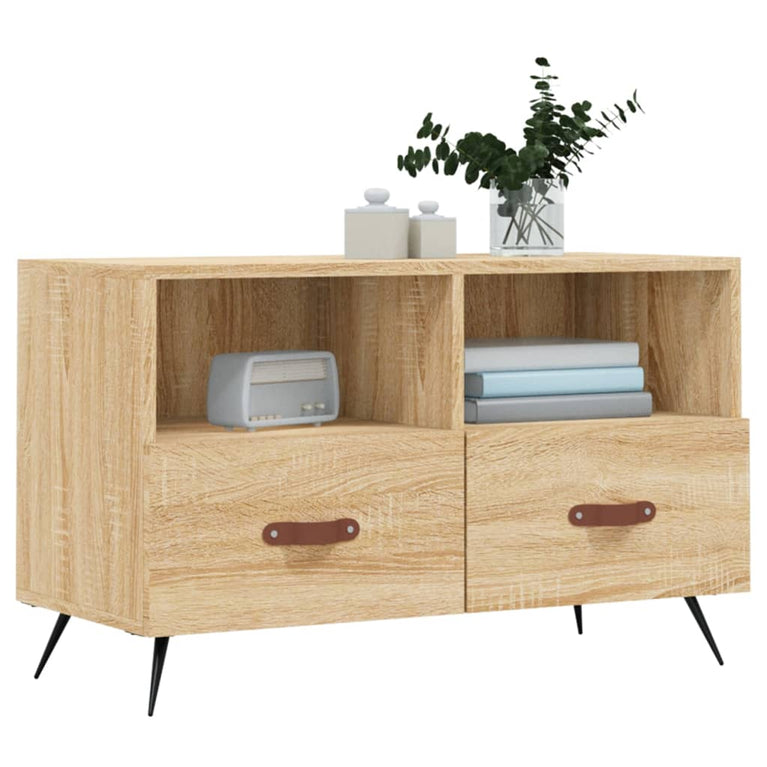 Tv-meubel 80x36x50 cm bewerkt hout sonoma eiken MeubelReus