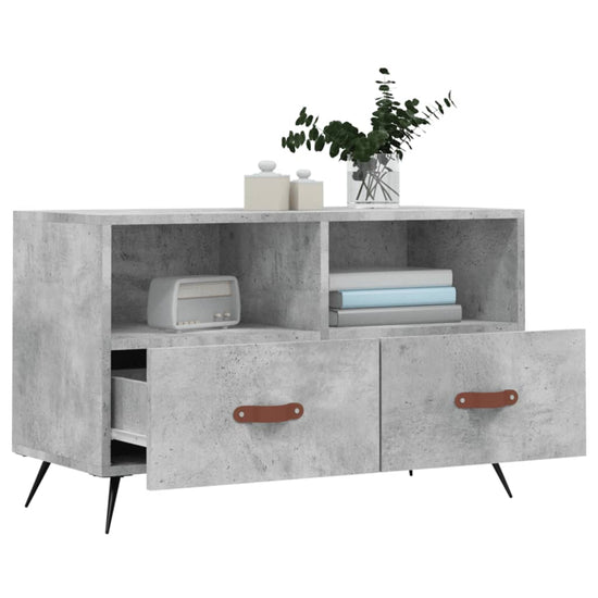 Tv-meubel 80x36x50 cm bewerkt hout betongrijs MeubelReus