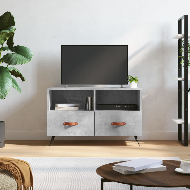 Tv-meubel 80x36x50 cm bewerkt hout betongrijs MeubelReus