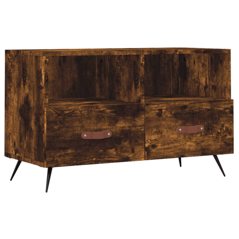 Tv-meubel 80x36x50 cm bewerkt hout gerookt eikenkleurig MeubelReus