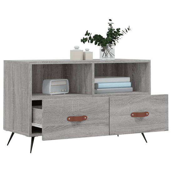 Tv-meubel 80x36x50 cm bewerkt hout grijs sonoma eikenkleurig MeubelReus
