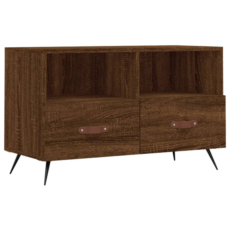 Tv-meubel 80x36x50 cm bewerkt hout bruin eikenkleur MeubelReus