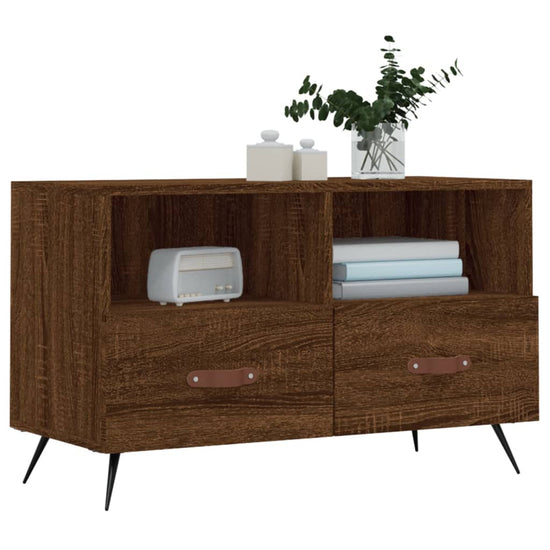 Tv-meubel 80x36x50 cm bewerkt hout bruin eikenkleur MeubelReus