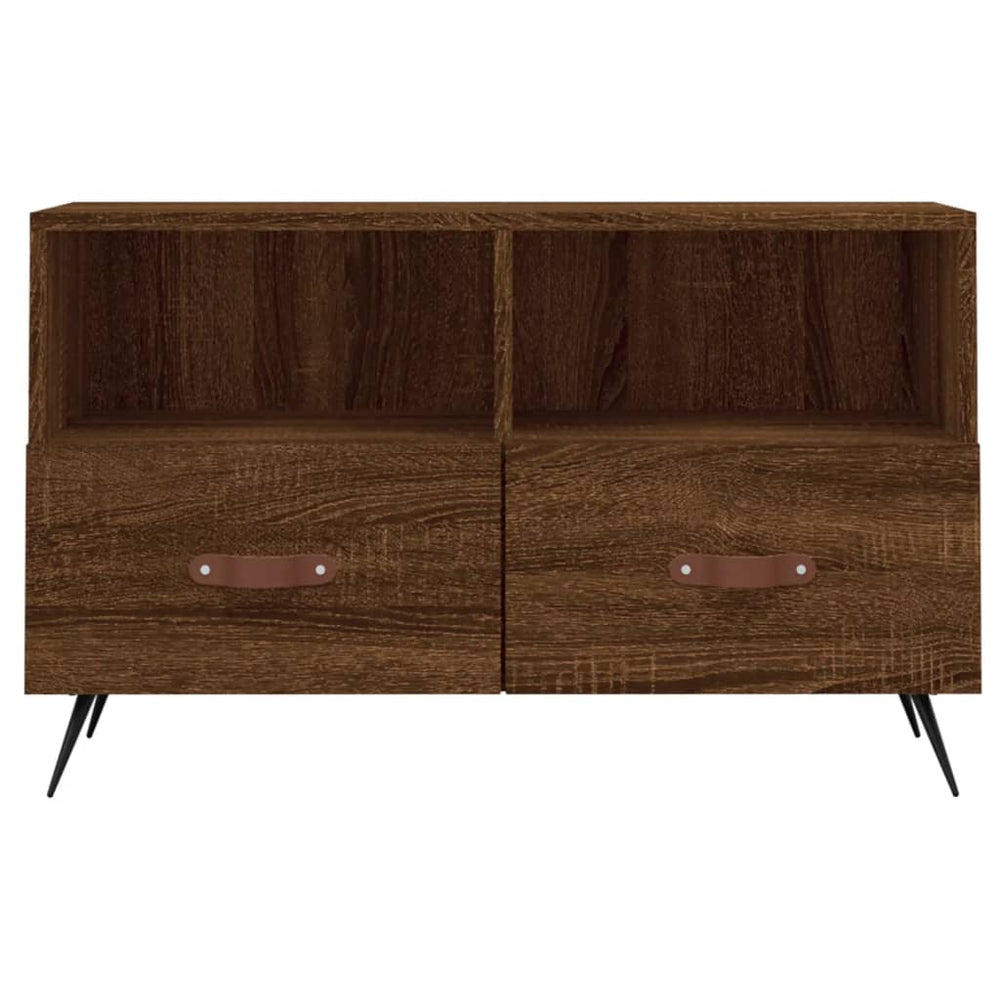 Tv-meubel 80x36x50 cm bewerkt hout bruin eikenkleur MeubelReus