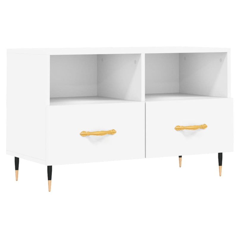 Tv-meubel 80x36x50 cm bewerkt hout wit MeubelReus