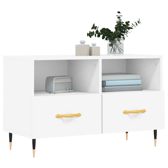 Tv-meubel 80x36x50 cm bewerkt hout wit MeubelReus