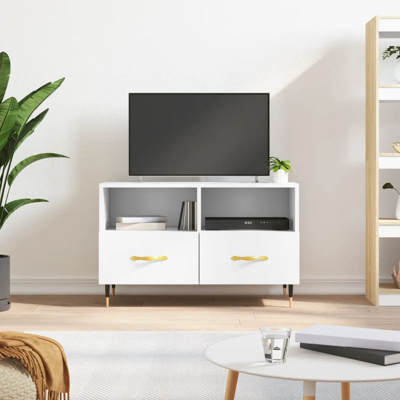 Tv-meubel 80x36x50 cm bewerkt hout wit MeubelReus