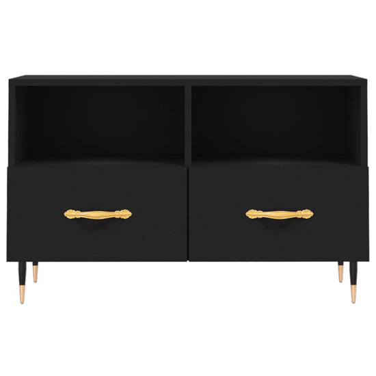 Tv-meubel 80x36x50 cm bewerkt hout zwart MeubelReus