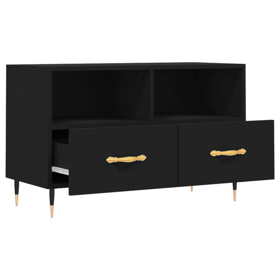 Tv-meubel 80x36x50 cm bewerkt hout zwart MeubelReus