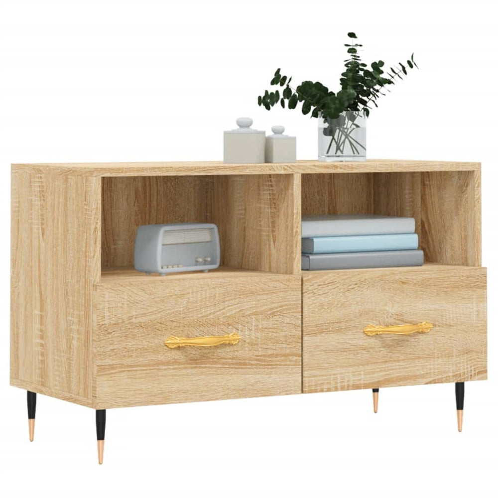 Tv-meubel 80x36x50 cm bewerkt hout sonoma eiken MeubelReus