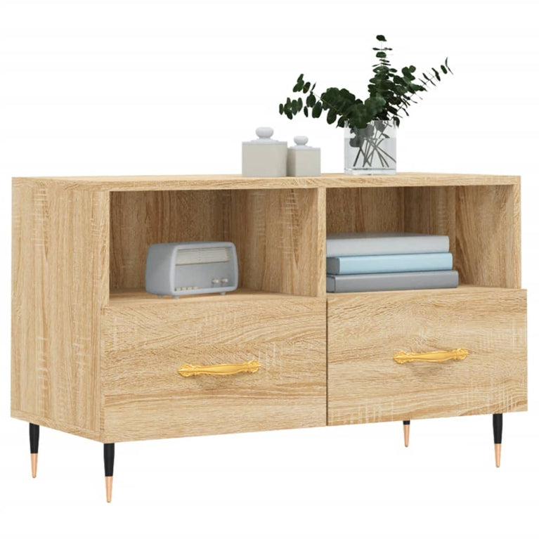 Tv-meubel 80x36x50 cm bewerkt hout sonoma eiken MeubelReus