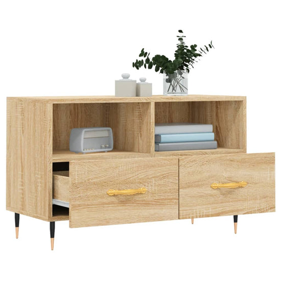 Tv-meubel 80x36x50 cm bewerkt hout sonoma eiken MeubelReus