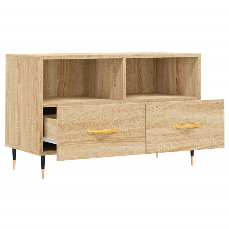 Tv-meubel 80x36x50 cm bewerkt hout sonoma eiken MeubelReus