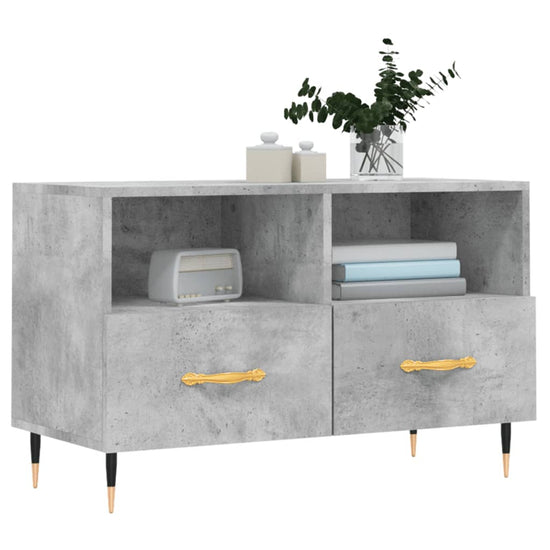 Tv-meubel 80x36x50 cm bewerkt hout betongrijs MeubelReus