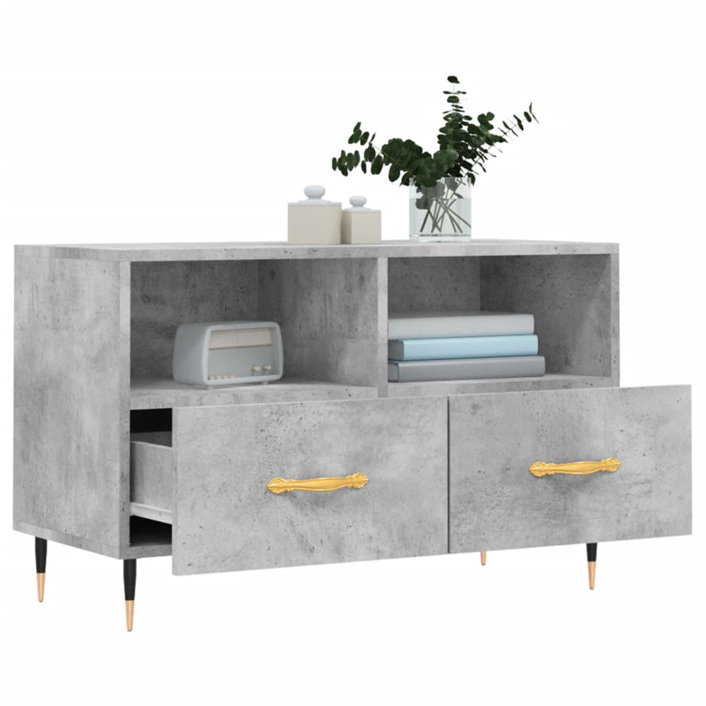 Tv-meubel 80x36x50 cm bewerkt hout betongrijs MeubelReus