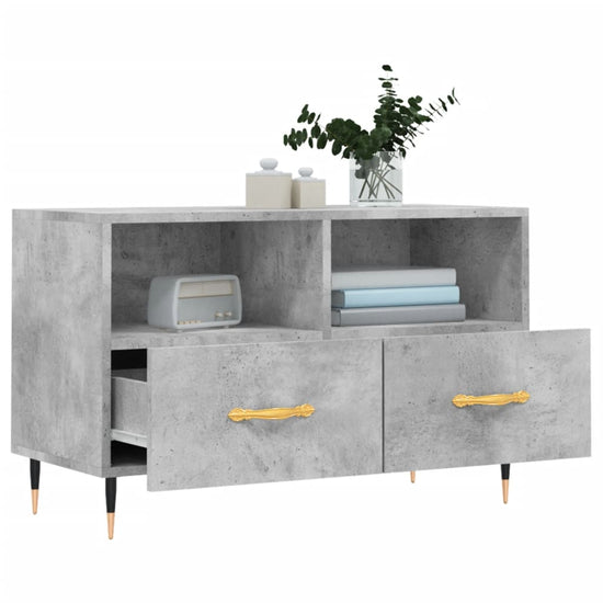 Tv-meubel 80x36x50 cm bewerkt hout betongrijs MeubelReus
