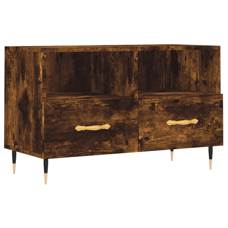 Tv-meubel 80x36x50 cm bewerkt hout gerookt eikenkleurig MeubelReus