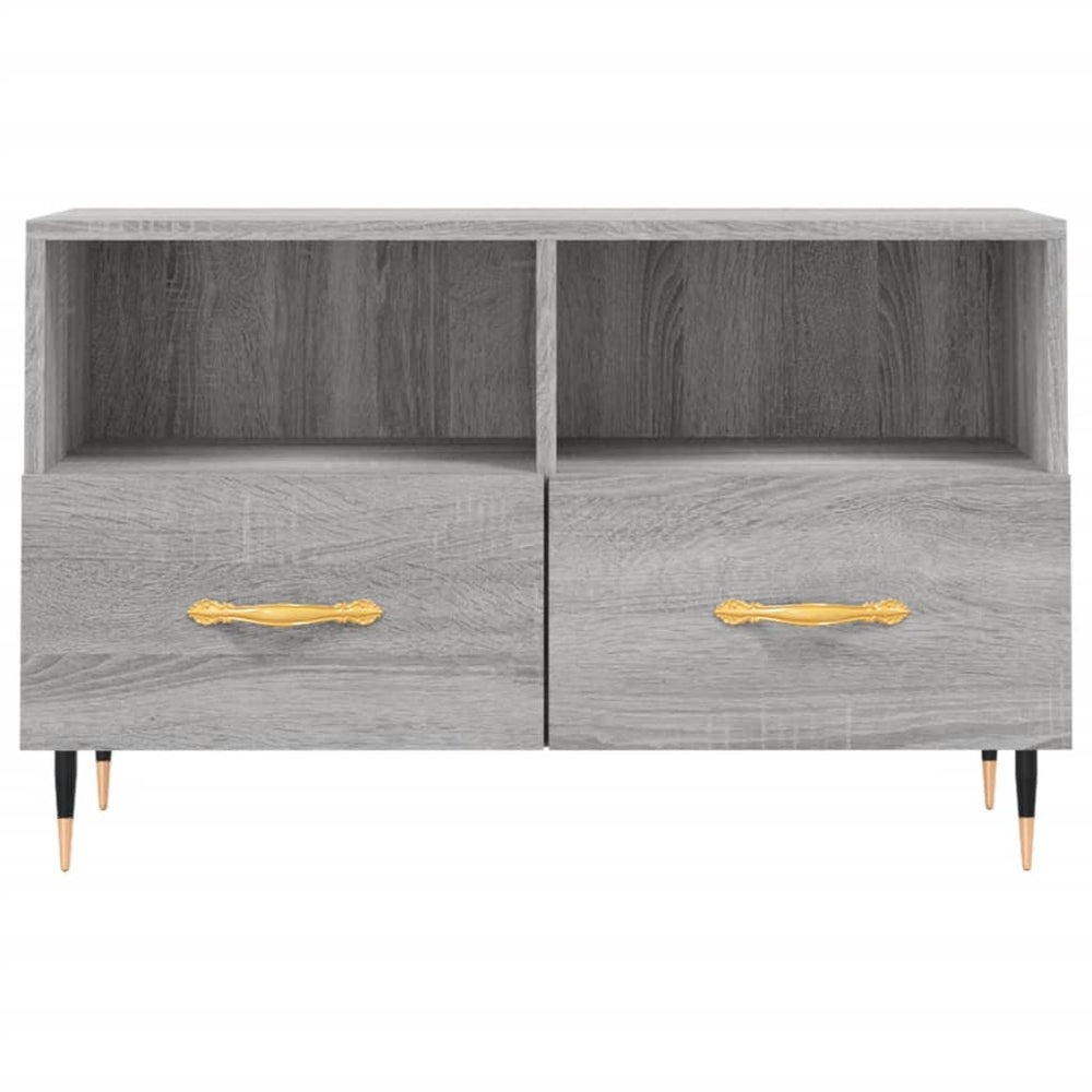 Tv-meubel 80x36x50 cm bewerkt hout grijs sonoma eikenkleurig MeubelReus