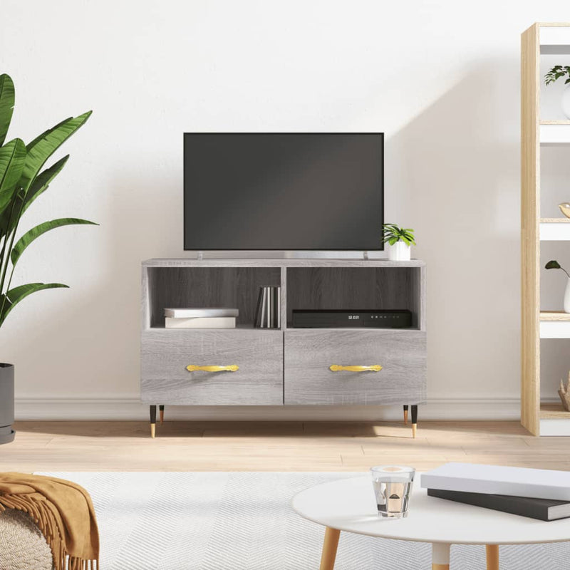 Tv-meubel 80x36x50 cm bewerkt hout grijs sonoma eikenkleurig MeubelReus