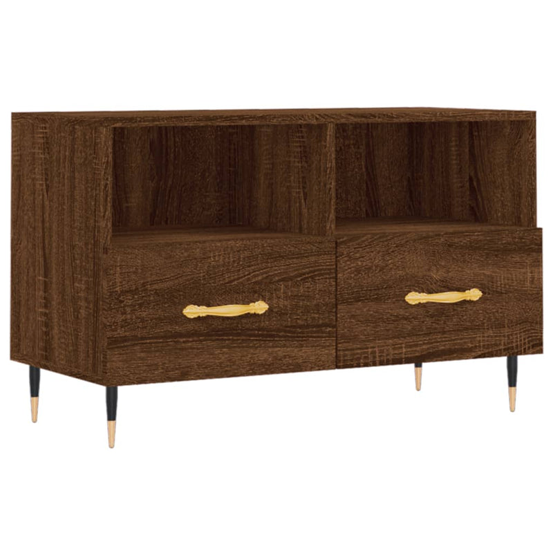 Tv-meubel 80x36x50 cm bewerkt hout bruin eikenkleur MeubelReus