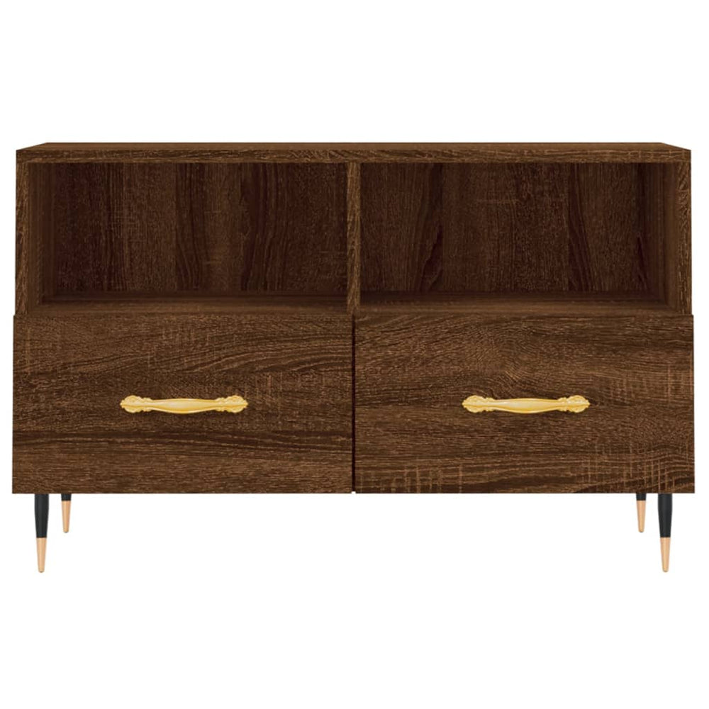 Tv-meubel 80x36x50 cm bewerkt hout bruin eikenkleur MeubelReus