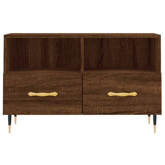 Tv-meubel 80x36x50 cm bewerkt hout bruin eikenkleur MeubelReus