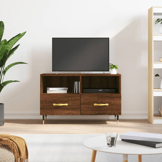 Tv-meubel 80x36x50 cm bewerkt hout bruin eikenkleur MeubelReus