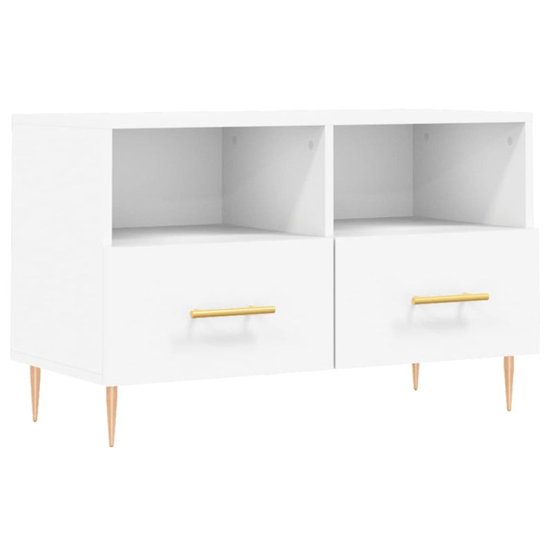 Tv-meubel 80x36x50 cm bewerkt hout wit MeubelReus
