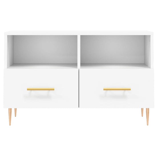Tv-meubel 80x36x50 cm bewerkt hout wit MeubelReus