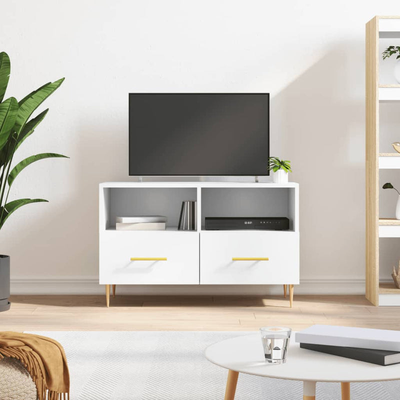 Tv-meubel 80x36x50 cm bewerkt hout wit MeubelReus