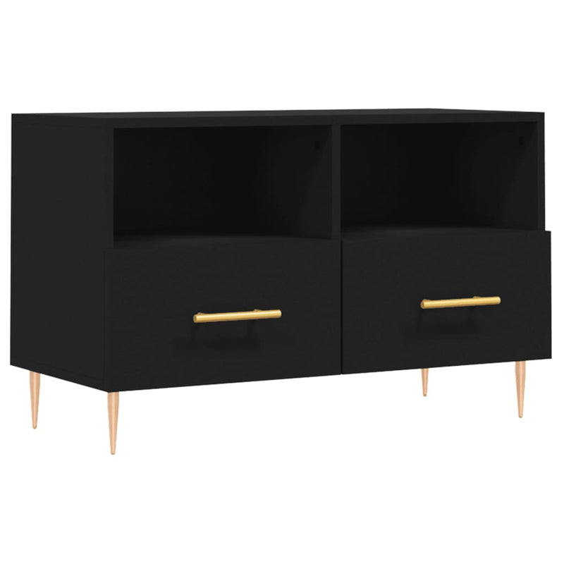 Tv-meubel 80x36x50 cm bewerkt hout zwart MeubelReus