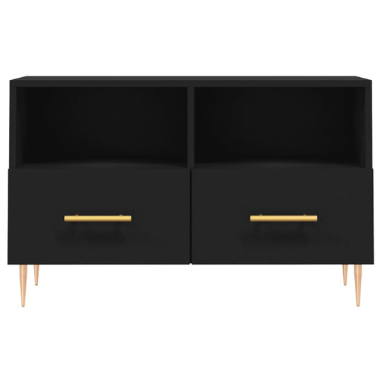 Tv-meubel 80x36x50 cm bewerkt hout zwart MeubelReus