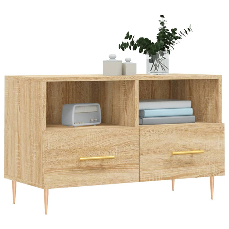Tv-meubel 80x36x50 cm bewerkt hout sonoma eiken MeubelReus