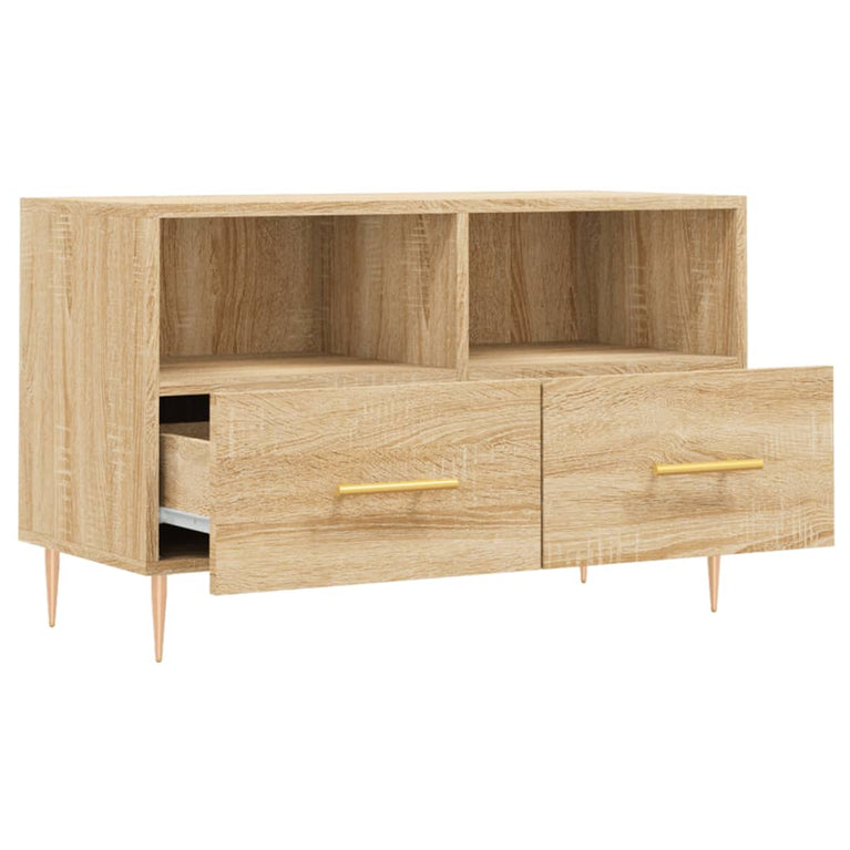 Tv-meubel 80x36x50 cm bewerkt hout sonoma eiken MeubelReus